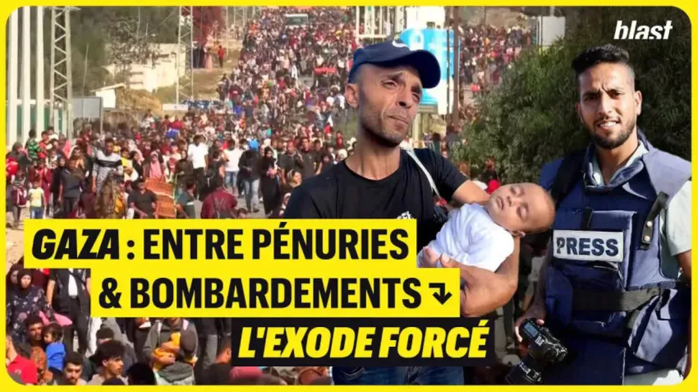 Gaza : entre pénuries et bombardements, l'exode forcé